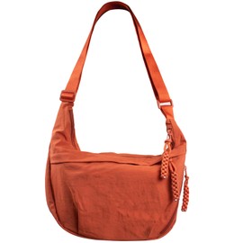 Crossbody Bag For Women & Young Girls Stylish Casual Pretty Lightweight Gifts For 70s 80s 90s 00s Y2k Daughter Girlfrend Adjustable Strap More Ways Wear (Orange)