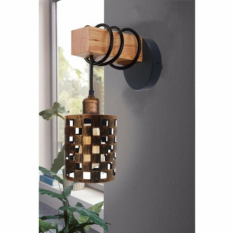 Retro Open Style Easy Fit Pendant Shade Metal Cage Drum