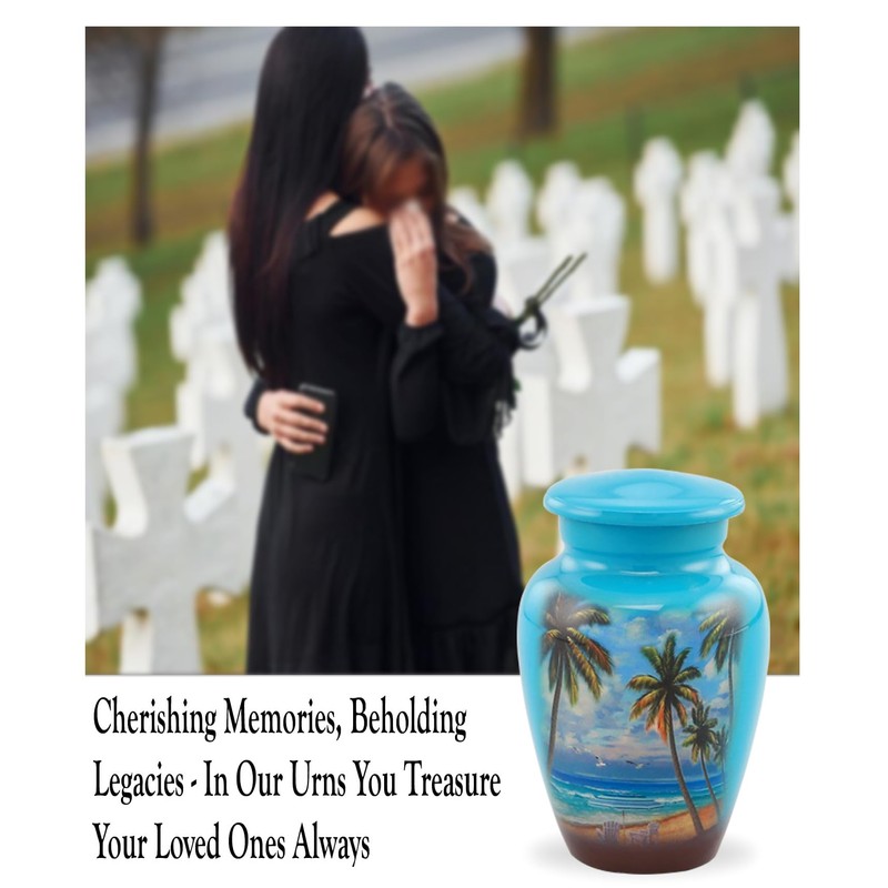 Immortal Memories Paradise Beach Keepsake Urn - Hand Painted Miniature