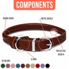 OOPSDOGGY Rolled Leather Dog Collar Reflective Roll Colars for Small