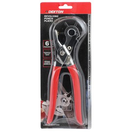 DEKTON DT20910 Revolving Punch Pliers, Black/Red