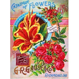 A SLICE IN TIME 1896 G.R. Gause Rose Catalogue Vintage Flowers Seed Packet Advertisement Poster