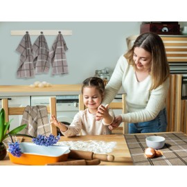 Lashuma Lyon Terry Towelling Kitchen Towels Cotton 50 x 50 cm Brown