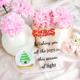 Acrylic41,Heart-Shaped Acrylic Plaque with Christmas Blessings, Friend Gifts, Mum Birthday Gifts, And Retirement Gifts for Women, Cute Decorations for Holiday Home and Family Scenes