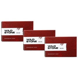 Metrey Herbotech WILD ST0NE Musk Deodorant Soap for Men, Pack of 3