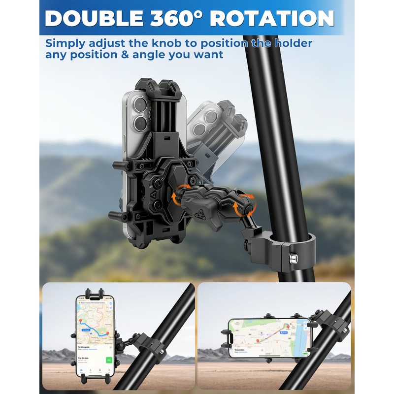 YUDE UTV Phone Mount Heavy Duty Anti Vibration for ATV