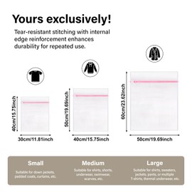 3 PCS Mesh Laundry Wash Bags, Mesh Laundry Bag For Delicates With Zipper, Washing Bag For Socks, Laundry Bag For Underwear, Tshirts, Swimsuit, Baby Clothes, Socks, Bra (60x50cm/50x40cm/40x30cm)