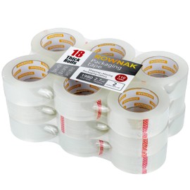 ROWNAK Clear Packing Tape (18 Rolls) - 2.7mil Thick, 2.0 inches Wide, 110 Yards Roll, Total 1980 Yards - Strong Adhesive, Heavy Duty, Silent, Reliable - for Home, Office, Shipping and Moving