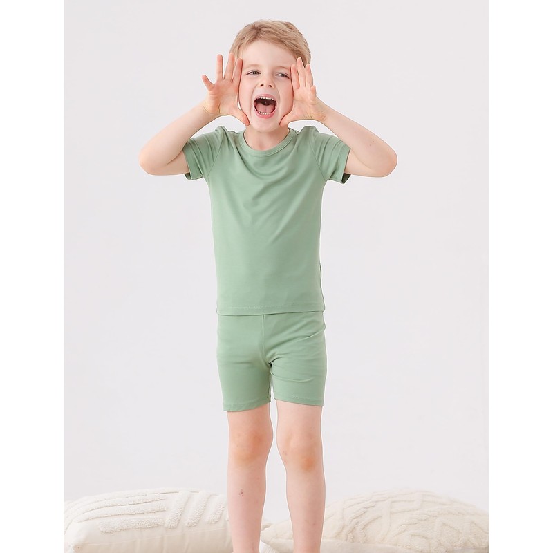 JunNeng Bamboo Viscose Toddler Pajamas,Baby Boy Girl Solid Snug Fit