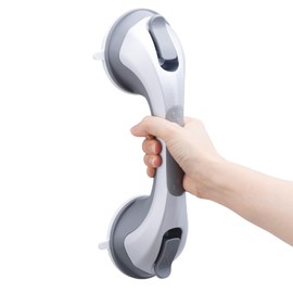 TAILI Grab Rails for Bathroom, 31 CM Shower Handles Suction, MAX 109 KG Safety Shower Grab Bars, Strong Hand Rails for Elderly, Senior, Disabled, No-Drill Handrail Waterproof Disability Aids - Silver