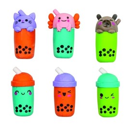 Raymond Geddes Boba Tea Eraser Pencil Toppers - Pack of 48 - Cute Mix-and-Match Pencil Toppers for Kids