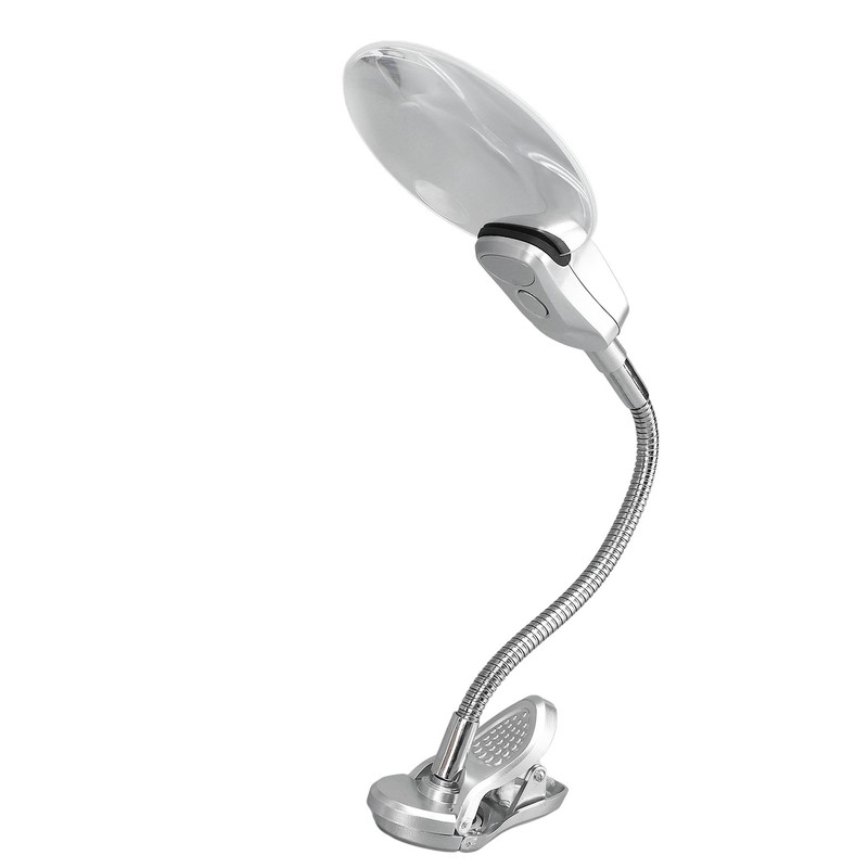 Magnifying Glass with Light Adjustable Flexible Gooseneck Clip On Magnifying