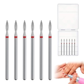 6 Pcs Efile Nail Drill Bits Prefix Emery Bit Electric Nail File Bits Acrylic Gel Nails Cuticle Drill Bit Set for Manicure Pedicure Diamond Drill Polishing File Grinding Heads Tools