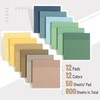 Mr. Pen- Transparent Sticky Notes, 3”x3”, Coastal Calm, 12 Pads,