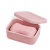 Leak Proof Silicone Traveling Soap Case with Draining Layer, Travel