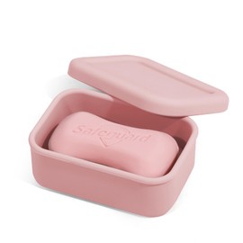 Leak Proof Silicone Traveling Soap Case with Draining Layer, Travel Size Toiletry, Portable Soap Container for One Regular Bar Soap Perfectly, Shatter-Proof Soap Holder for Bathroom, Gym (Light Pink)