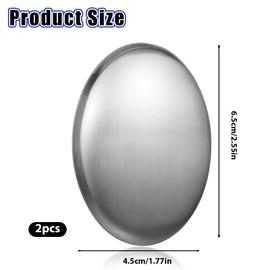JIEYAO Pack of 2 Brushed Stainless Steel Soap, Removes Odours, Anti-Rust, Stainless Steel Soap Made of Metal for Eliminating Odour Onions, Fish Garlic, Strong Odours from Hands, Kitchen Aid
