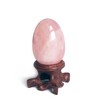 Polar Jade Rose Quartz Gemstone Egg Sphere with Wooden Stand