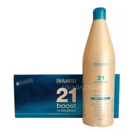 Salerm Cosmetics Kit Salerm 21 Boost 8 Ampolletas + Shampoo Silk Protein 1lt