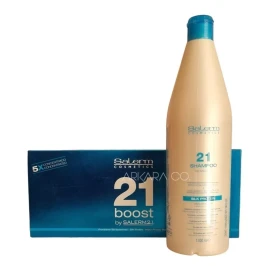 Salerm Cosmetics Kit Salerm 21 Boost 8 Ampolletas + Shampoo Silk Protein 1lt