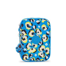 Kipling 100 Pens Pouches/Cases, 21X5X15, Leopard Floral (Blue)