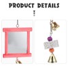 Yardwe Bird Cage Toys 2Pcs Hanging Mirror Toys with Bells