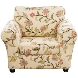 ARNTY Stretch Sofa Covers for 1/2/3 Cushion Sofa Furniture Slipcovers with Improved Thicker Jacquard Fabric (Blossoming World, 1 Cushion Chair Sofa Covers)