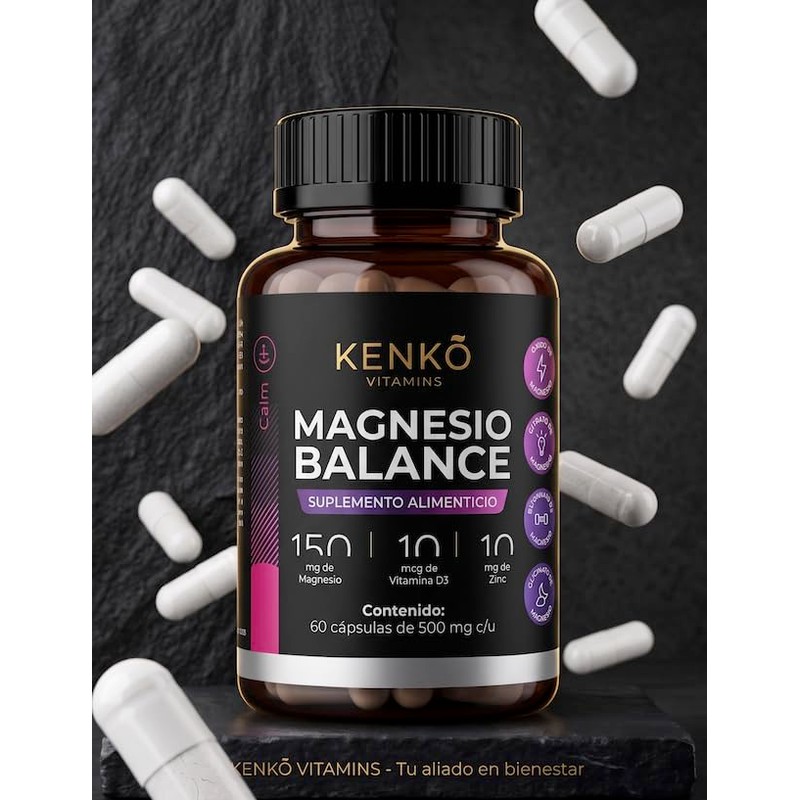 Kenkō Vitamins Magnesio Balance 4 Formas: Glicinato + Citrato +
