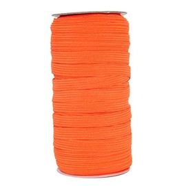 Mandala Crafts 10mm 50 Yds Roll of Orange Elastic Bands for Sewing - 3/8 Flat Elastics Cord - 3 8 Inch Braided Stretch Straps for Crafting