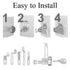 Mailbox Lock Replacement Kit, Zinc Alloy Mailbox Lock with 3