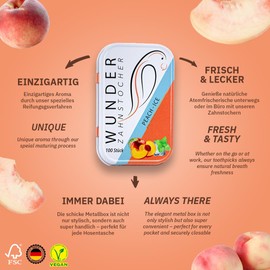 Wunder Zahnstocher - Toothpick with Flavour - Fresh Breath with Flavoured Toothpicks - Pack of 2 (Peach/Ice)