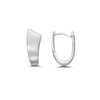 Vinani Hinged Creole Earrings - U Shape, Brushed, Shiny, 925