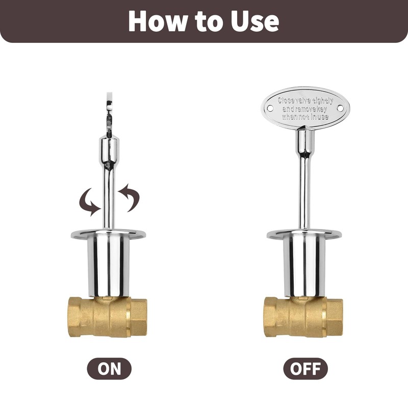 OXDFK 3 Inch Universal Gas Valve Key, Universal Valve Key