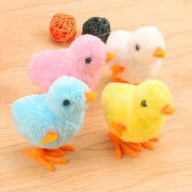 Niumowa Easter Decoration Chick, Wind Up Chicken Toy, Pack of 4 Chicken Toys Gift for Little Boy and Girls, Chick Toy Easter, Easter Basket Fillers (Random Colour)