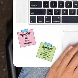 Set of 6 Motivational and Encouraging Sticky Notes for Journaling, Laptops, and More (EncouraStick)