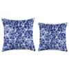 Blue Indigo Japanese Pattern Shibori Throw Pillow