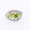 Uloveido Marquise Gemstone Ring,Natural Peridot Rings for Women,Spinel Ring Green,925