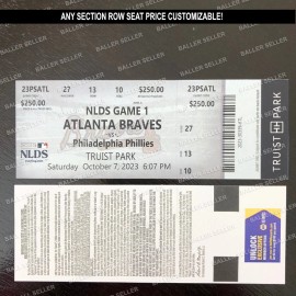 2023 NLDS Souvenir Ticket Stub Braves Phillies ANY SECTION ROW SEAT PRICE! - Game 1