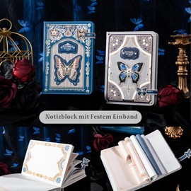 JanYoo Vintage Notebook A5 Diary Travel Diary Bound Beautiful 224 Pages Premium Papers Journal Notebook Notebook for Men, Women, School, Office, Artists Writing (Blue)