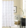 WestWeir White Ruffle Shower Curtain - Farmhouse Cloth Bathroom 72