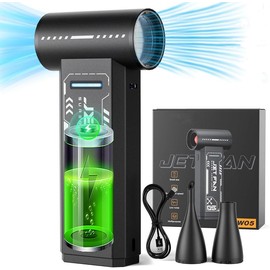 Compressed Air Duster Aluminum Alloy, 55m/s 3-in-1 Electric Air Duster/Blower/Vacuum Pump, 6000mAh, 4 Speeds, Jet Dry Blower Mini Turbo Air Blower for Car, Keyboard, Home (Black)