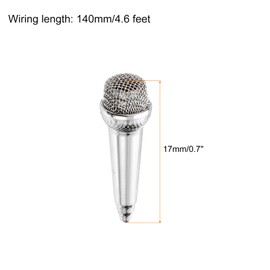 sourcing map Mini Microphone Tiny Microphone Portable Microphone Mini Mic with Earphone for Singing Voice Recording Video for Phone Computer Notebook Silver