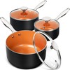 MICHELANGELO Sauce Pan Set, Ultra Nonstick Saucepan Set of 3,