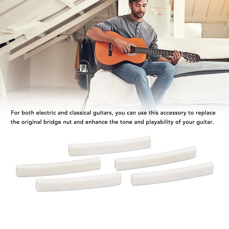5PCS Bone Guitar Nut Durable Classical Acoustic Guitar Bone String