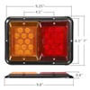Partsam 2Pcs Double Led Trailer Tail Lights Horizontal Mount Dual