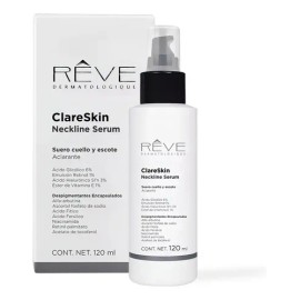 Reve Dermatologique ClareSkin Neckline Serum 120ml Aclarante Cuello Escote Difumina Manchas Mejora Apariencia Piel                                    