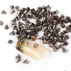 Nail Art Decoration By Catalina 100pcs Black Cone Metalic Spike Studs Nail Art Tiny Stick