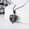 DAYLINLOVE Skeleton Rib Necklace 925 Sterling Silver Goth Cross Pendant