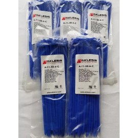 AKLESIS Zip Ties 11" Blue Cable Zip Ties - 500 Quantity