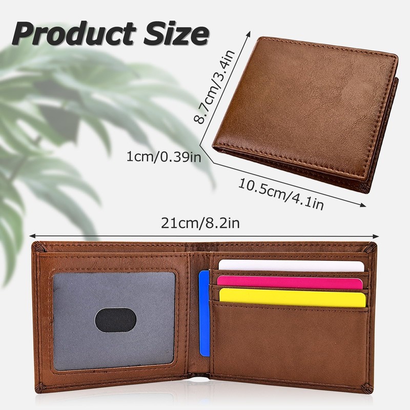 WisePoint Bifold Wallets for Men, RFID Blocking Wallet PU Leather